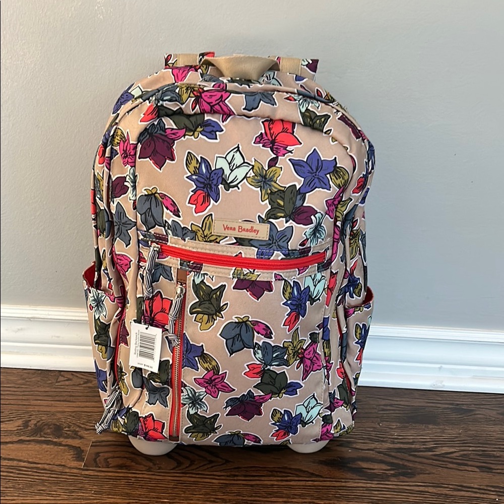 Vera Bradley Rolling Backpack - Falling Flowers NWT